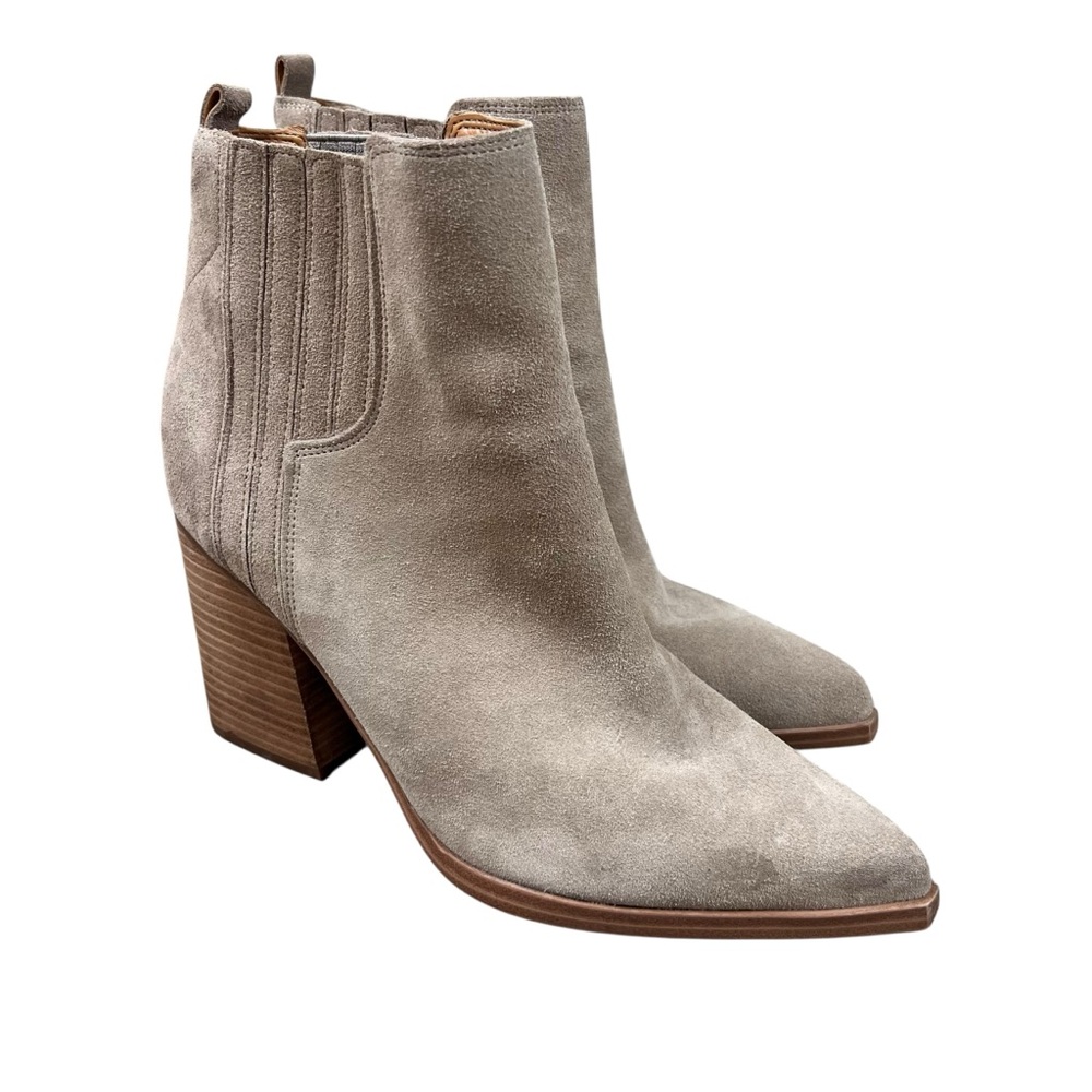 MARC FISHER NEW Women's Matter‎ Block Heel Booties Walnut Western SZ 10